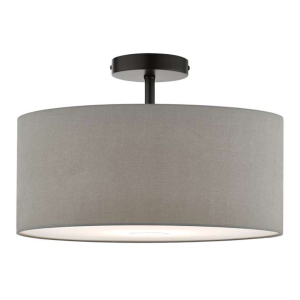 Żyrandol Dar Lighting SF0122 + RON6539 Ronda 1 Light Semi Flush Suspension Matt Black