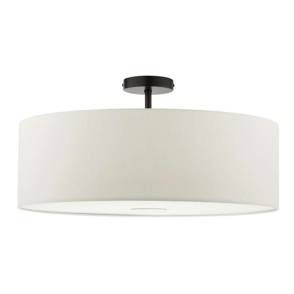 Żyrandol Dar Lighting SF0122 + RON862 Ronda 1 Light Semi Flush Suspension Matt Black