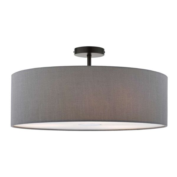 Żyrandol Dar Lighting SF0122 + RON8639 Ronda 1 Light Semi Flush Suspension Matt Black