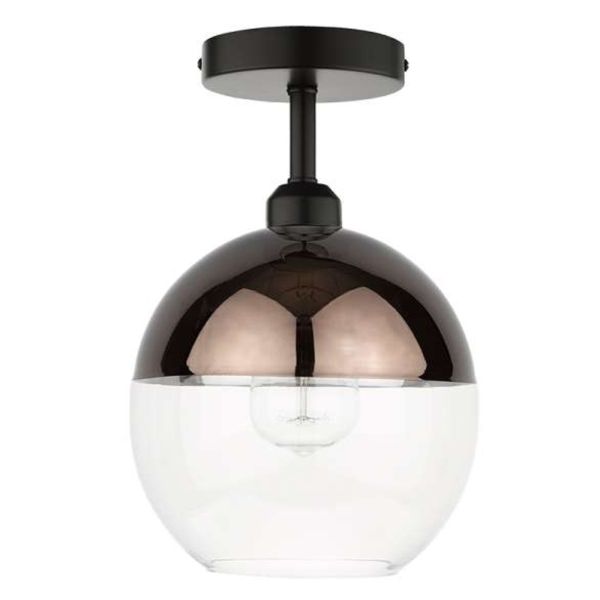 Люстра Dar Lighting SF0122 + RUE6563 1 Light Semi Flush Suspension Matt Black