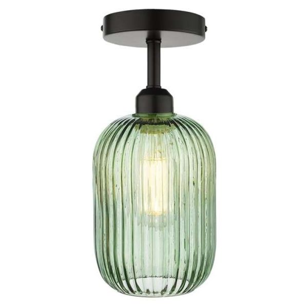 Люстра Dar Lighting SF0122 + SAW6524 Sawyer 1 Light Semi Flush Suspension Matt Black