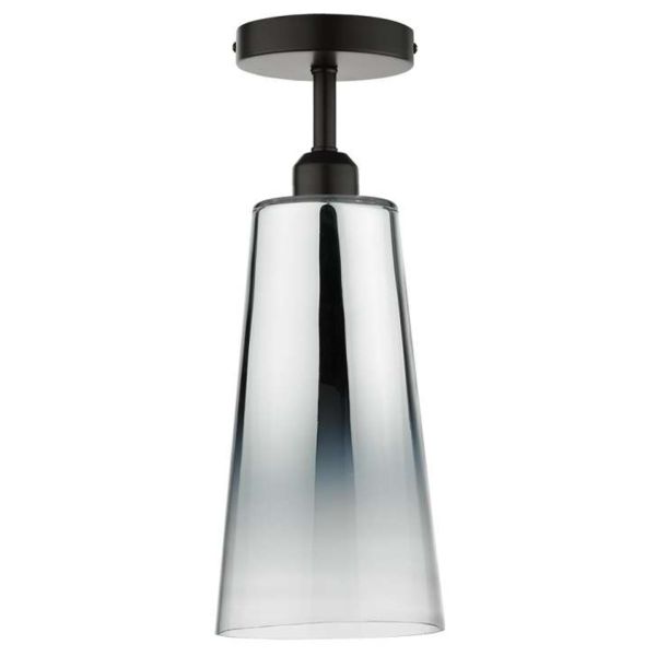 Люстра Dar Lighting SF0122 + SMO6550 Smokey 1 Light Semi Flush Suspension Matt Black