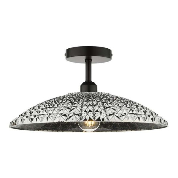 Люстра Dar Lighting SF0122 + YAT6510 Yatima 1 Light Semi Flush Suspension Matt Black