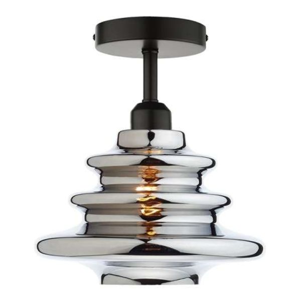 Люстра Dar Lighting SF0122 + ZEP6550 Zephyr 1 Light Semi Flush Suspension Matt Black