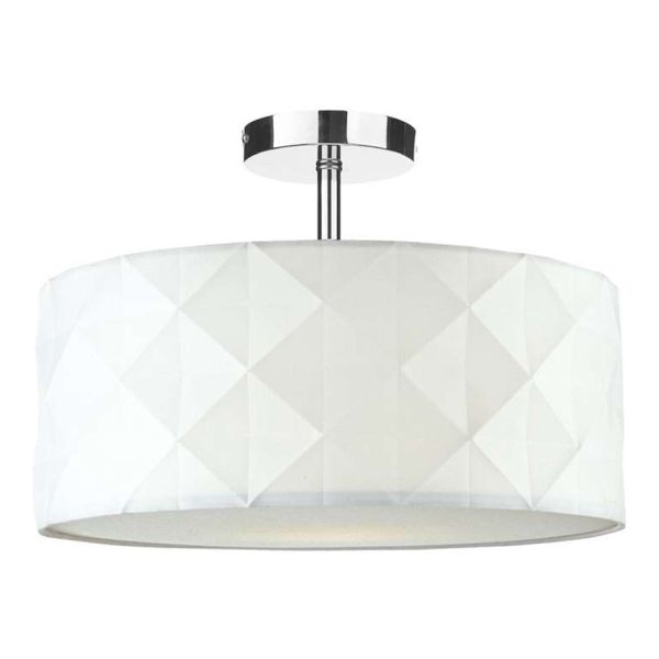 Żyrandol Dar Lighting SF0150 + AIS652 Aisha 1 Light Semi Flush Suspension Polished Chrome