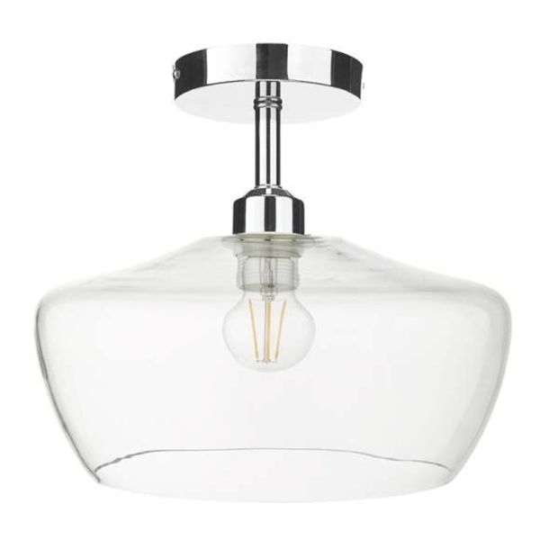 Люстра Dar Lighting SF0150 + FID6508 Fidella 1 Light Semi Flush Suspension Polished Chrome