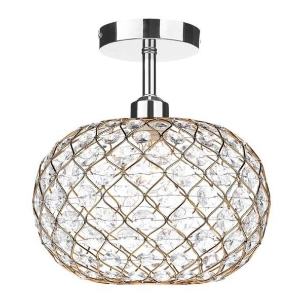 Żyrandol Dar Lighting SF0150 + JUA6535 Juanita 1 Light Semi Flush Suspension Polished Chrome