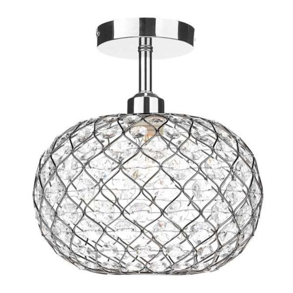 Żyrandol Dar Lighting SF0150 + JUA6550 Juanita 1 Light Semi Flush Suspension Polished Chrome