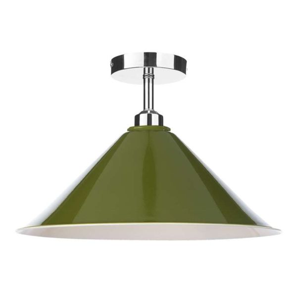 Żyrandol Dar Lighting SF0150 + KIN6524 Kinsley 1 Light Semi Flush Suspension Polished Chrome