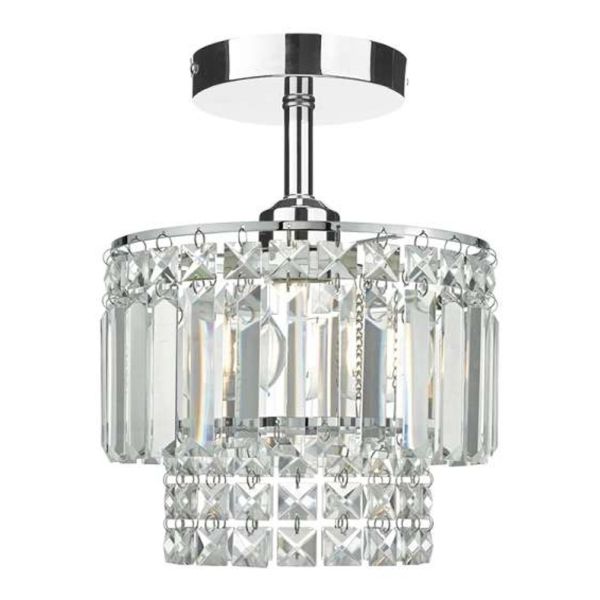 Люстра Dar Lighting SF0150 + KYL6550 Kyla 1 Light Semi Flush Suspension Polished Chrome