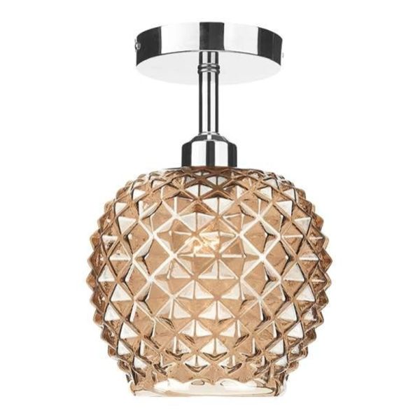 Żyrandol Dar Lighting SF0150 + MOS6535 Mosaic 1 Light Semi Flush Suspension Polished Chrome