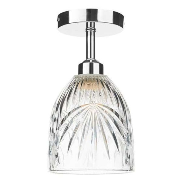 Люстра Dar Lighting SF0150 + MOT6508 Motif 1 Light Semi Flush Suspension Polished Chrome