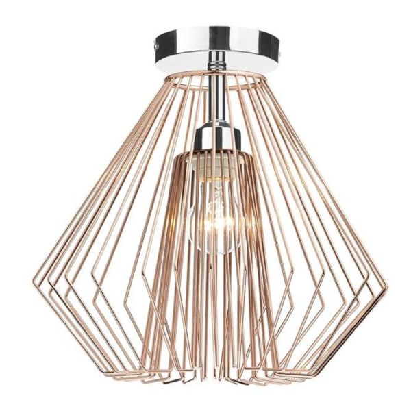 Люстра Dar Lighting SF0150 + NEE6564 Needle 1 Light Semi Flush Suspension Polished Chrome