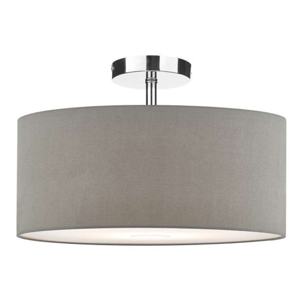 Żyrandol Dar Lighting SF0150 + RON6539 Ronda 1 Light Semi Flush Suspension Polished Chrome