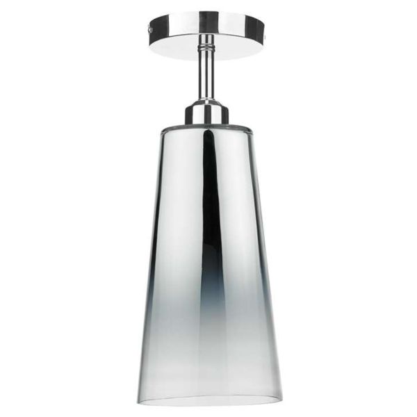 Żyrandol Dar Lighting SF0150 + SMO6550 Smokey 1 Light Semi Flush Suspension Polished Chrome