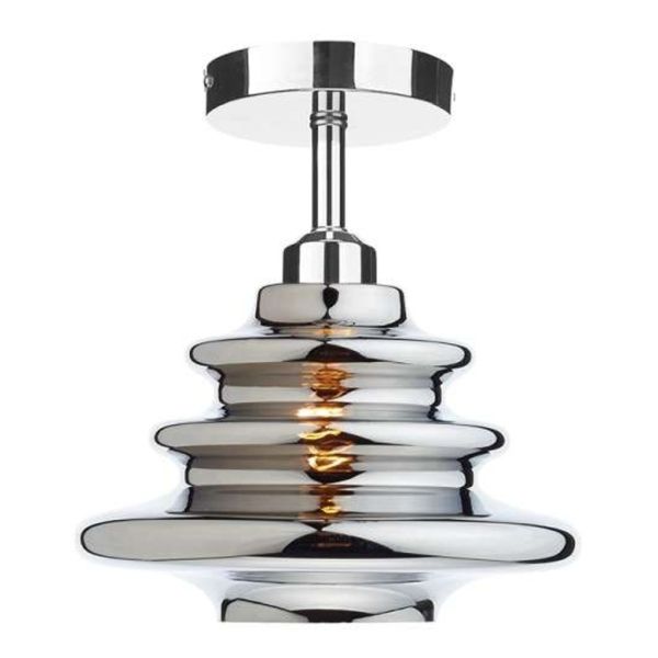 Люстра Dar Lighting SF0150 + ZEP6550 Zephyr 1 Light Semi Flush Suspension Polished Chrome