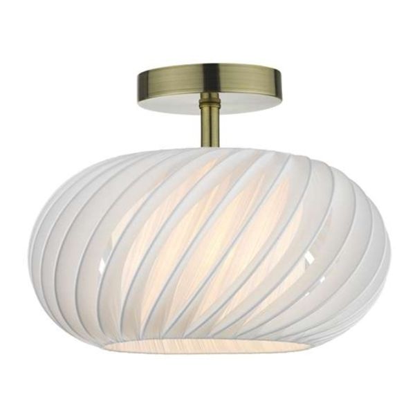 Люстра Dar Lighting SF0175 + EXP6533 Explorer 1 Light Semi Flush Suspension Antique Brass