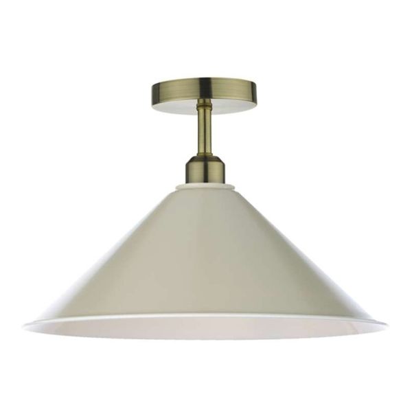 Люстра Dar Lighting SF0175 + KIN6501 Kinsley 1 Light Semi Flush Suspension Antique Brass