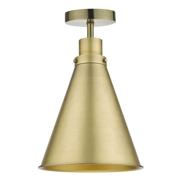 Люстра Dar Lighting SF0175 + POT8642 Potter 1 Light Semi Flush Suspension Antique Brass