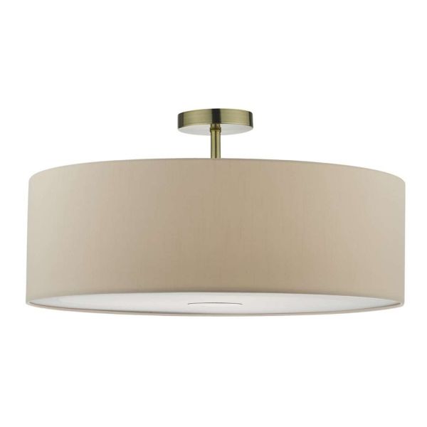 Люстра Dar Lighting SF0175 + RON8629 Ronda 1 Light Semi Flush Suspension Antique Brass