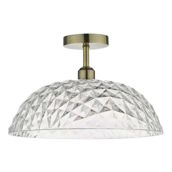 Люстра Dar Lighting SF0175 + TOB8608 Tobin 1 Light Semi Flush Suspension Antique Brass