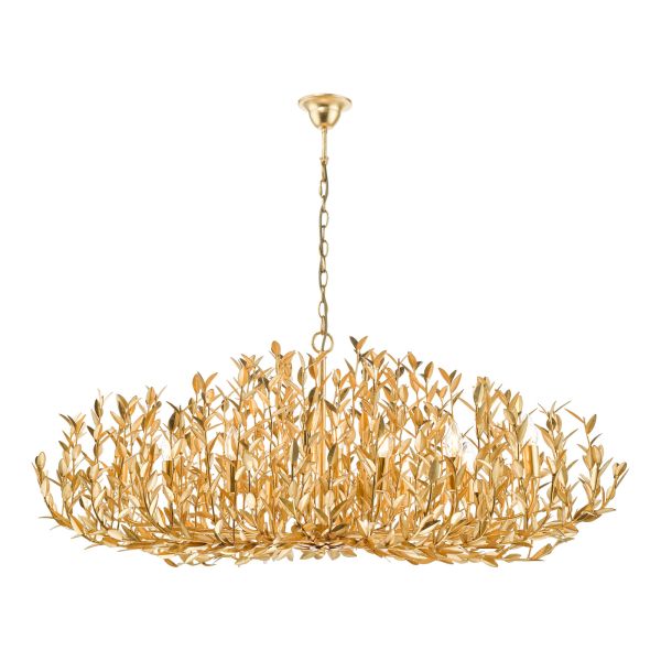 Люстра Dar Lighting SIL1235 Silvius 12 Light Oval Pendant Gold Leaf