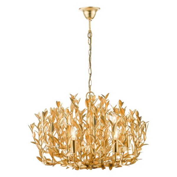 Люстра Dar Lighting SIL1335 Silvius 9 Light Pendant Gold Leaf
