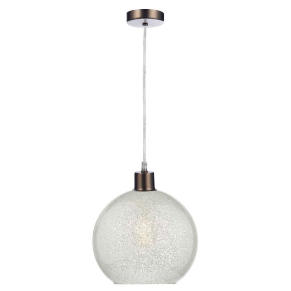 Підвісний світильник Dar Lighting SP61 + JAN652 Janna 1 Light Antique Chrome E27 Suspension With Clear Cable