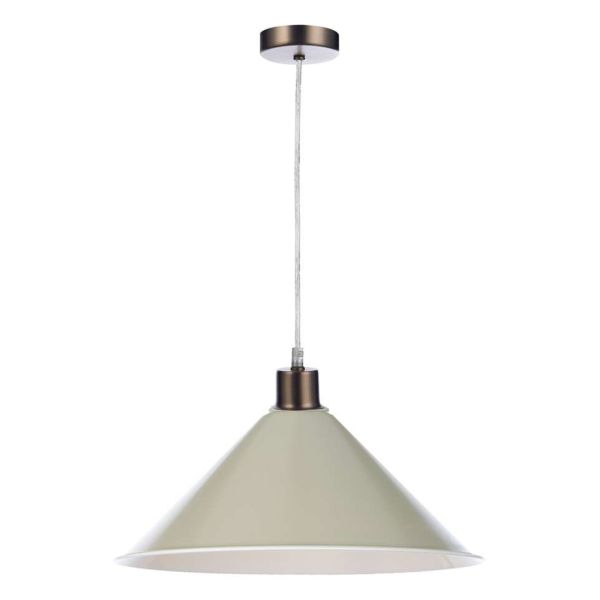 Lampa wisząca Dar Lighting SP61 + KIN6501 Kinsley 1 Light Antique Chrome E27 Suspension With Clear Cable