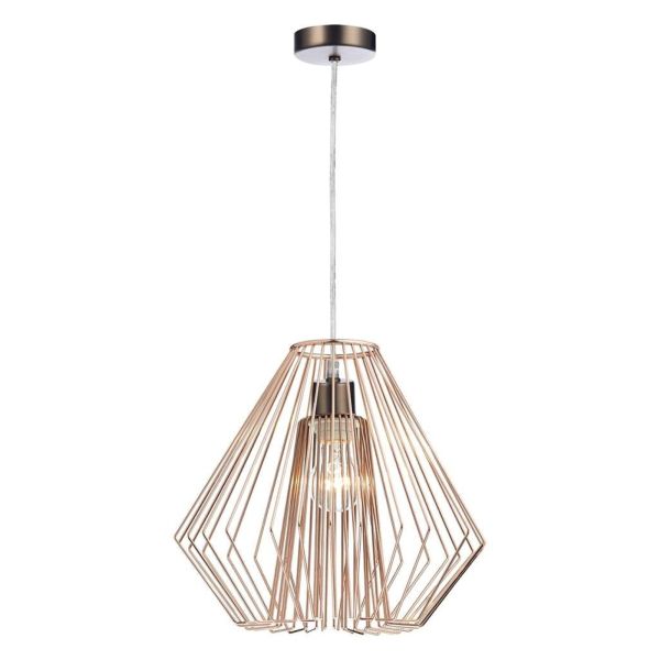 Lampa wisząca Dar Lighting SP61 + NEE6564 Needle 1 Light Antique Chrome E27 Suspension With Clear Cable