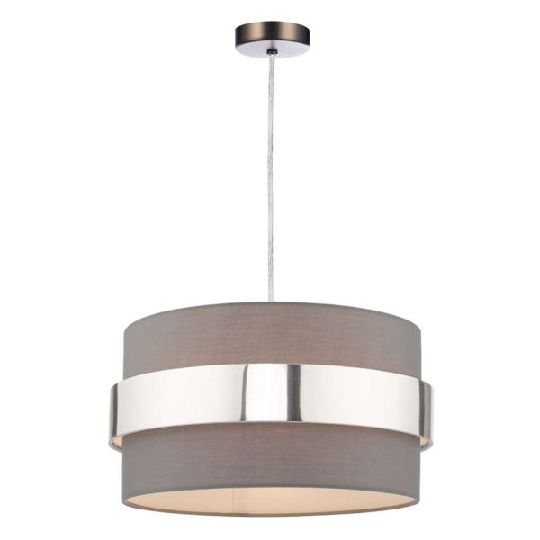 Підвісний світильник Dar Lighting SP61 + OKI6539 1 Light Antique Chrome E27 Suspension With Clear Cable