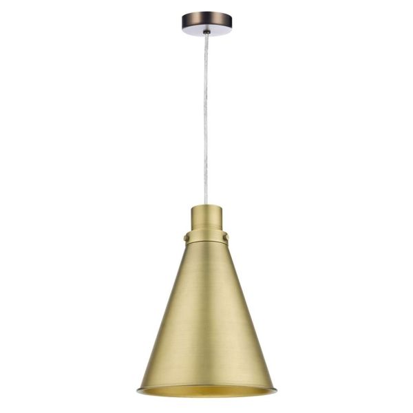 Підвісний світильник Dar Lighting SP61 + POT8642 Potter 1 Light Antique Chrome E27 Suspension With Clear Cable