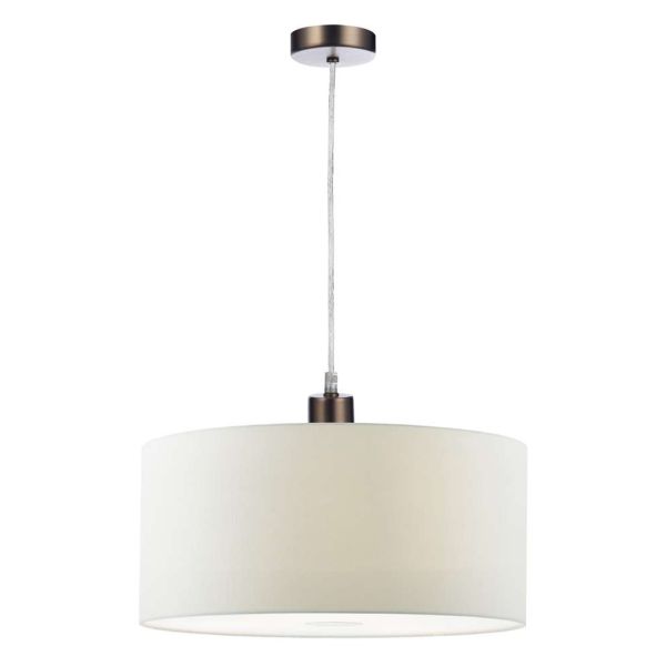 Підвісний світильник Dar Lighting SP61 + RON652 Ronda 1 Light Antique Chrome E27 Suspension With Clear Cable