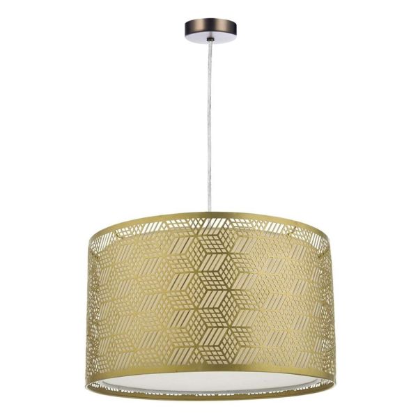 Підвісний світильник Dar Lighting SP61 + TIN6535 Tino 1 Light Antique Chrome E27 Suspension With Clear Cable