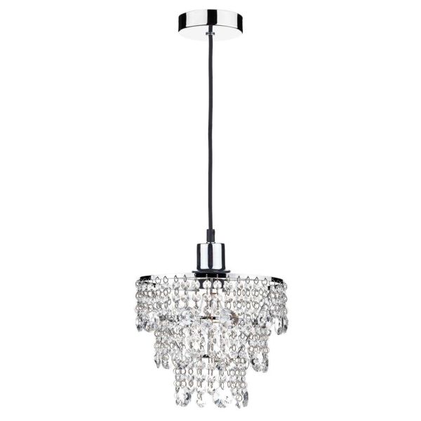 Підвісний світильник Dar Lighting SP62 + CYB6550 Cybil 1 Light E27 Suspension Polished Chrome