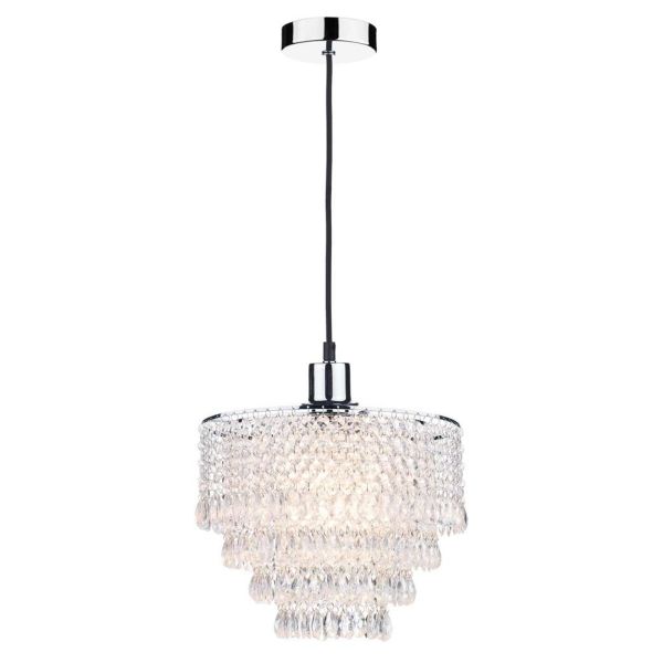 Підвісний світильник Dar Lighting SP62 + DIO6508 Dionne 1 Light E27 Suspension Polished Chrome