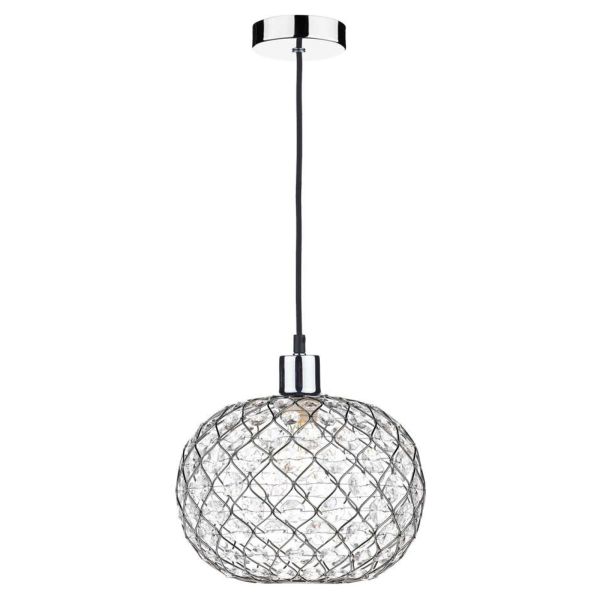 Підвісний світильник Dar Lighting SP62 + JUA6550 Juanita 1 Light E27 Suspension Polished Chrome