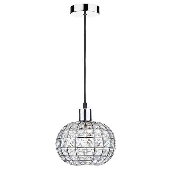 Lampa wisząca Dar Lighting SP62 + LET6550 Letitia 1 Light E27 Suspension Polished Chrome