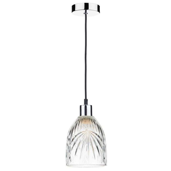 Lampa wisząca Dar Lighting SP62 + MOT6508 Motif 1 Light E27 Suspension Polished Chrome