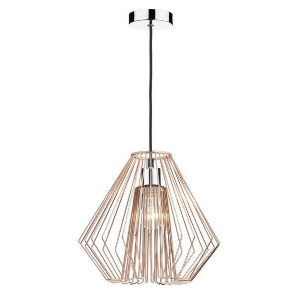 Lampa wisząca Dar Lighting SP62 + NEE6564 Needle 1 Light E27 Suspension Polished Chrome