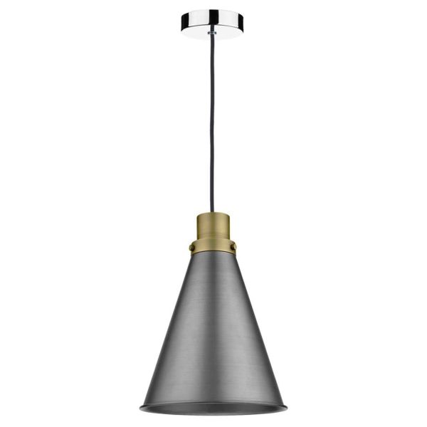 Підвісний світильник Dar Lighting SP62 + POT8661 Potter 1 Light E27 Suspension Polished Chrome