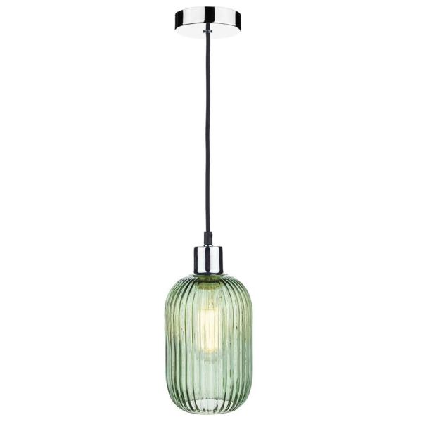 Підвісний світильник Dar Lighting SP62 + SAW6524 Sawyer 1 Light E27 Suspension Polished Chrome