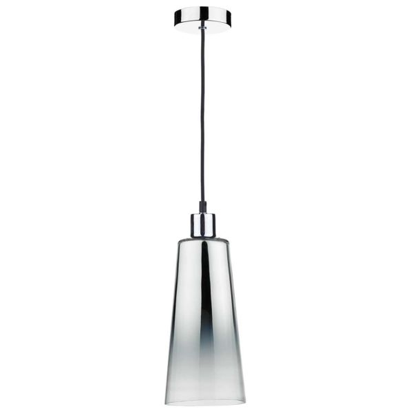 Підвісний світильник Dar Lighting SP62 + SMO6550 Smokey 1 Light E27 Suspension Polished Chrome