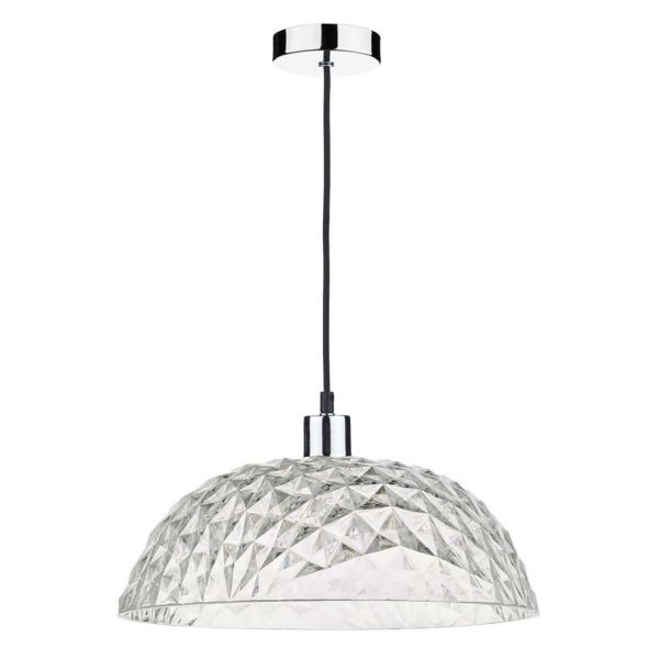 Підвісний світильник Dar Lighting SP62 + TOB8608 Tobin 1 Light E27 Suspension Polished Chrome