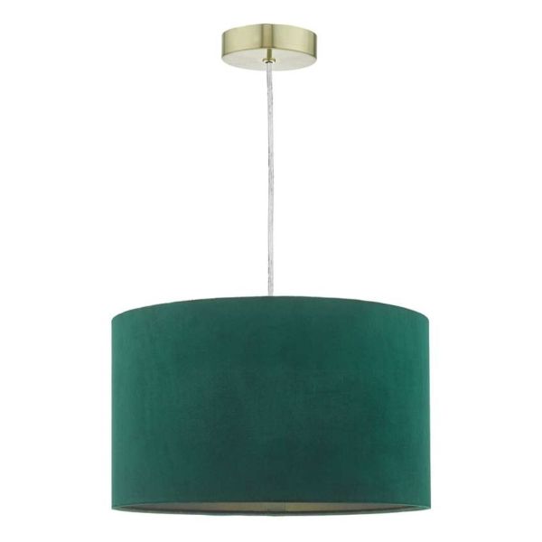 Lampa wisząca Dar Lighting SP63 + AKA6524 Akavia 1 Light Satin Brass E27 Suspension With Clear Cable