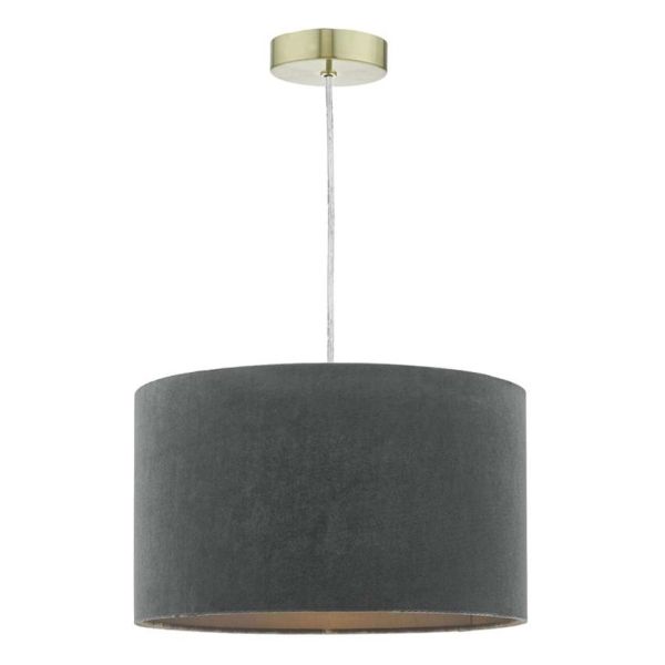 Lampa wisząca Dar Lighting SP63 + AKA6539 Akavia 1 Light Satin Brass E27 Suspension With Clear Cable