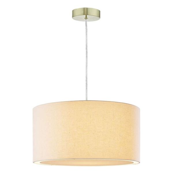 Lampa wisząca Dar Lighting SP63 + EDW6533 Edward 1 Light Satin Brass E27 Suspension With Clear Cable