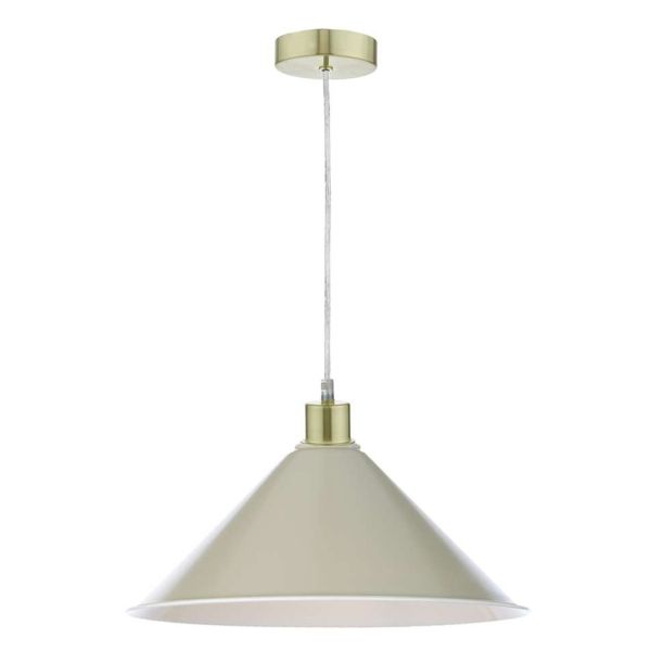 Lampa wisząca Dar Lighting SP63 + KIN6501 Kinsley 1 Light Satin Brass E27 Suspension With Clear Cable