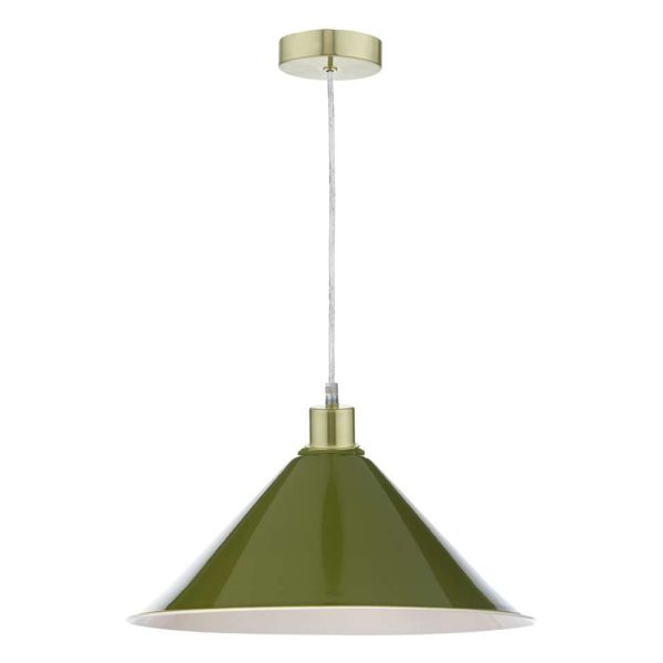 Підвісний світильник Dar Lighting SP63 + KIN6524 Kinsley 1 Light Satin Brass E27 Suspension With Clear Cable