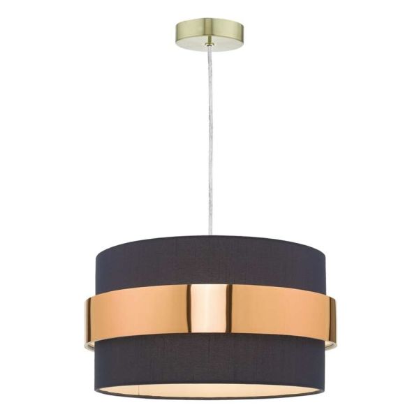 Підвісний світильник Dar Lighting SP63 + OKI6523 1 Light Satin Brass E27 Suspension With Clear Cable